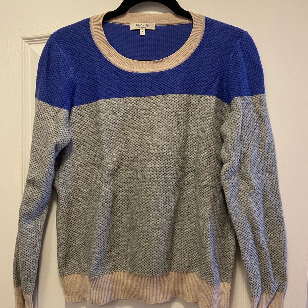 Colorblock Madewell crew neck sweater -Large